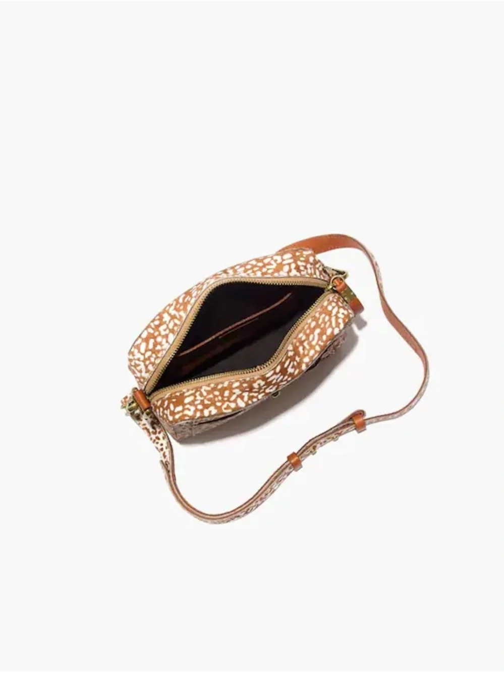 Madewell The Transport Camera Bag: Animal Spot Calf Hair Edition